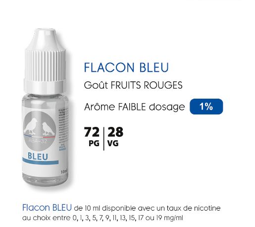 Flacon bleu - Goût fruits rouges